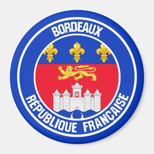Aimant Emblème rond de Bordeaux (Devant)