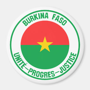 Aimant Emblème rond de Burkina Faso
