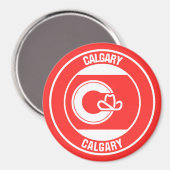 Aimant Emblème rond de Calgary Columbia (Recto/Verso)