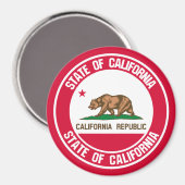 Aimant Emblème rond de Californie (Recto/Verso)