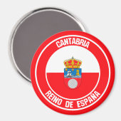 Aimant Emblème rond de Cantabrie (Recto/Verso)