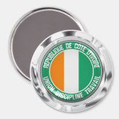 Aimant Emblème rond de Côte d'Ivoire (Recto/Verso)