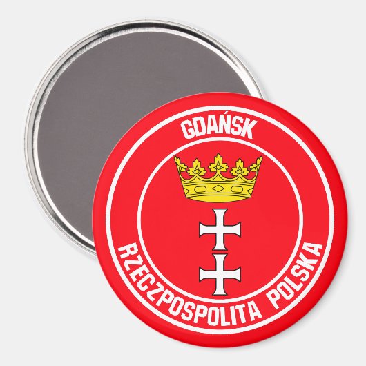 Aimant Emblème rond de Gdańsk (Recto/Verso)