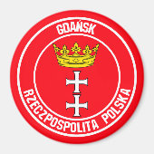 Aimant Emblème rond de Gdańsk (Devant)