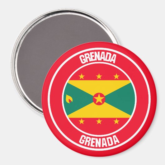 Aimant Emblème rond de Grenade (Recto/Verso)