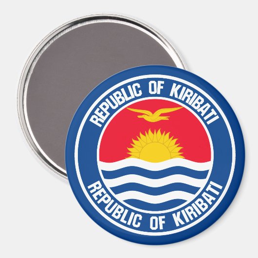 Aimant Emblème rond de Kiribati (Recto/Verso)