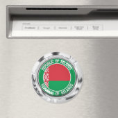Aimant Emblème rond de la Biélorussie (In Situ (Lave-vaisselle))