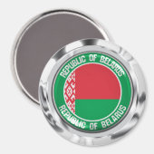 Aimant Emblème rond de la Biélorussie (Recto/Verso)