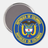 Aimant Emblème rond de la Colombie (Recto/Verso)