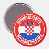 Aimant Emblème rond de la Croatie (Recto/Verso)