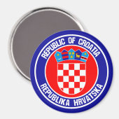 Aimant Emblème rond de la Croatie (Recto/Verso)