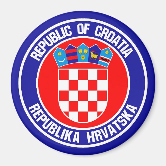 Aimant Emblème rond de la Croatie (Devant)