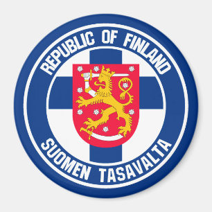 Aimant Emblème rond de la Finlande