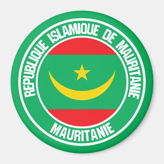 Aimant Emblème rond de la Mauritanie (Devant)