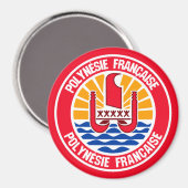 Aimant Emblème rond de la Polynésie française (Recto/Verso)