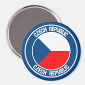 Aimant Emblème rond de la République tchèque (Recto/Verso)