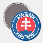Aimant Emblème rond de la Slovaquie (Recto/Verso)