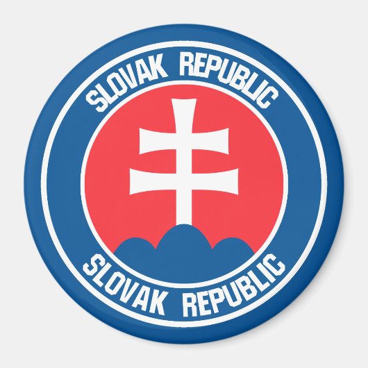 Aimant Emblème rond de la Slovaquie (Devant)