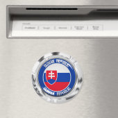 Aimant Emblème rond de la Slovaquie (In Situ (Lave-vaisselle))