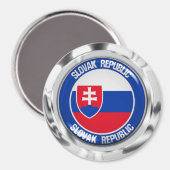 Aimant Emblème rond de la Slovaquie (Recto/Verso)