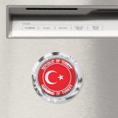 Aimant Emblème rond de la Turquie (In Situ (Lave-vaisselle))