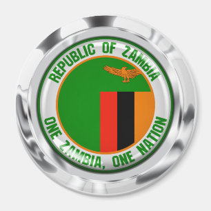 Aimant Emblème rond de la Zambie