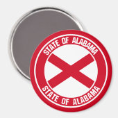 Aimant Emblème rond de l'Alabama (Recto/Verso)