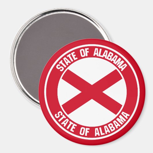 Aimant Emblème rond de l'Alabama (Recto/Verso)