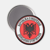 Aimant Emblème rond de l'Albanie (Recto/Verso)