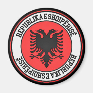 Aimant Emblème rond de l'Albanie