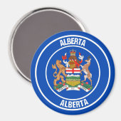 Aimant Emblème rond de l'Alberta (Recto/Verso)