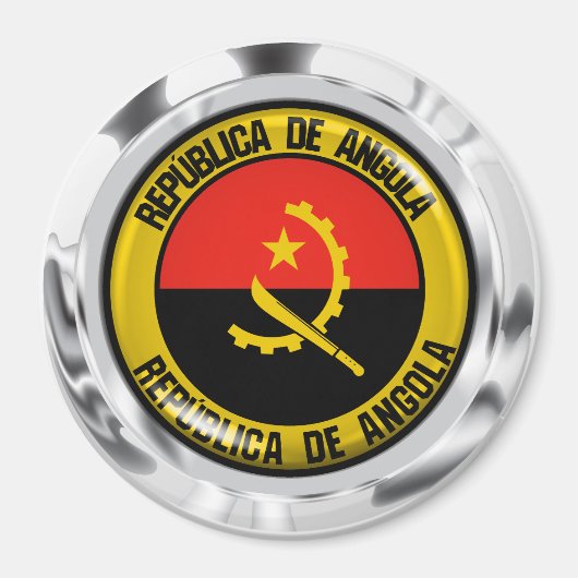 Aimant Emblème rond de l'Angola (Devant)