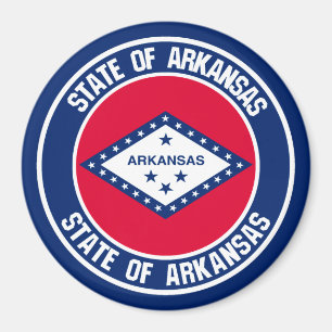 Aimant Emblème rond de l'Arkansas