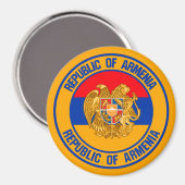 Aimant Emblème rond de l'Arménie (Recto/Verso)