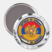 Aimant Emblème rond de l'Arménie (Recto/Verso)