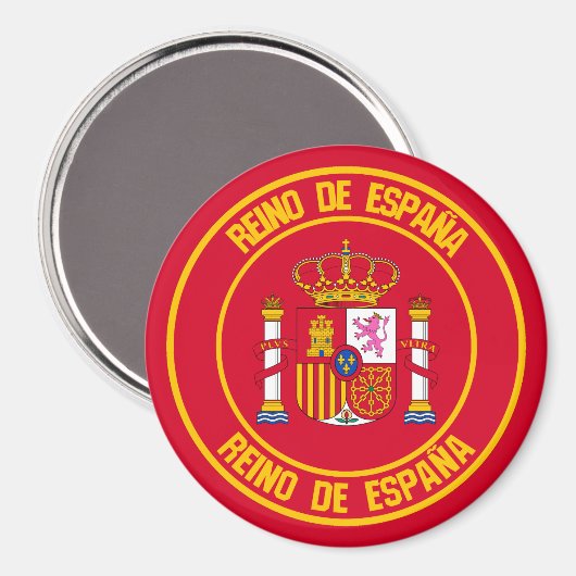 Aimant Emblème rond de l'Espagne (Recto/Verso)