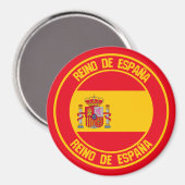Aimant Emblème rond de l'Espagne (Recto/Verso)