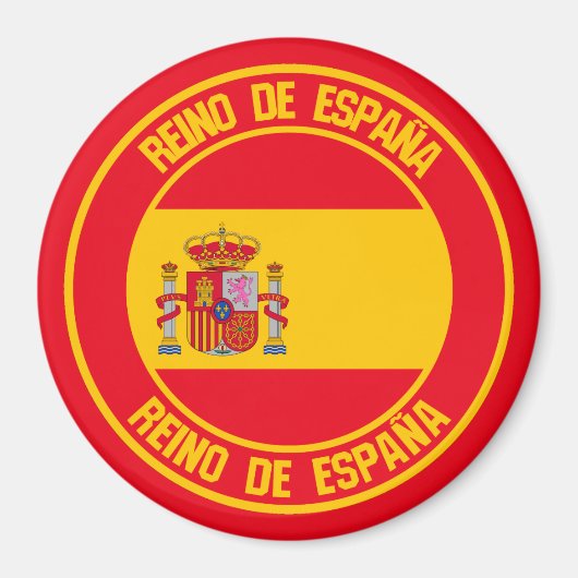 Aimant Emblème rond de l'Espagne (Devant)