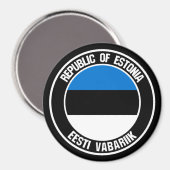 Aimant Emblème rond de l'Estonie (Recto/Verso)