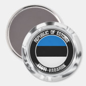 Aimant Emblème rond de l'Estonie (Recto/Verso)