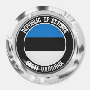 Aimant Emblème rond de l'Estonie