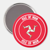 Aimant Emblème rond de l'île de Man (Recto/Verso)
