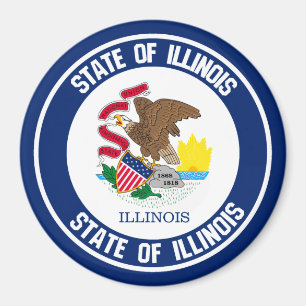 Aimant Emblème rond de l'Illinois
