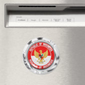 Aimant Emblème rond de l'Indonésie (In Situ (Lave-vaisselle))