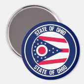 Aimant Emblème rond de l'Ohio (Recto/Verso)