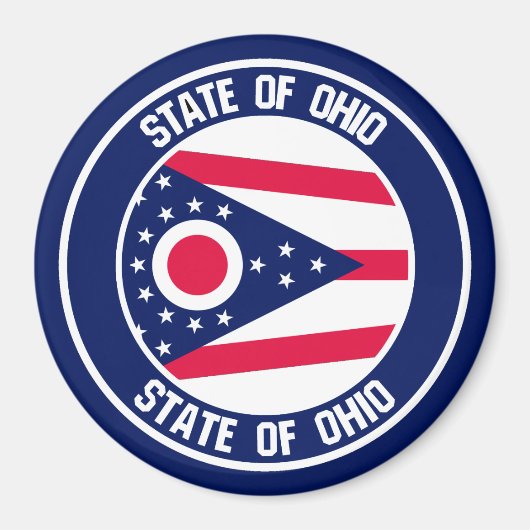 Aimant Emblème rond de l'Ohio (Devant)