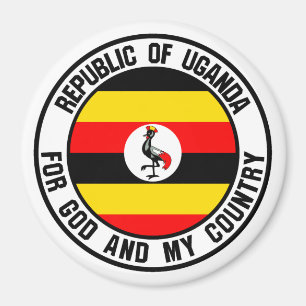 Aimant Emblème rond de l'Ouganda