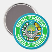 Aimant Emblème rond de l'Ouzbékistan (Recto/Verso)