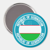 Aimant Emblème rond de l'Ouzbékistan (Recto/Verso)