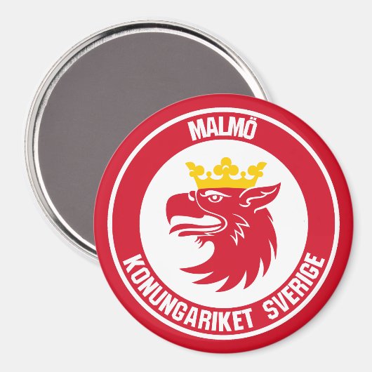 Aimant Emblème rond de Malmö (Recto/Verso)
